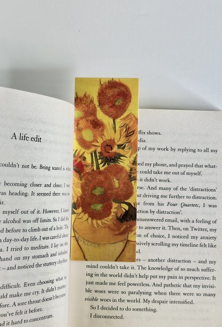 Vase with Fifteen Sunflowers Bookmark